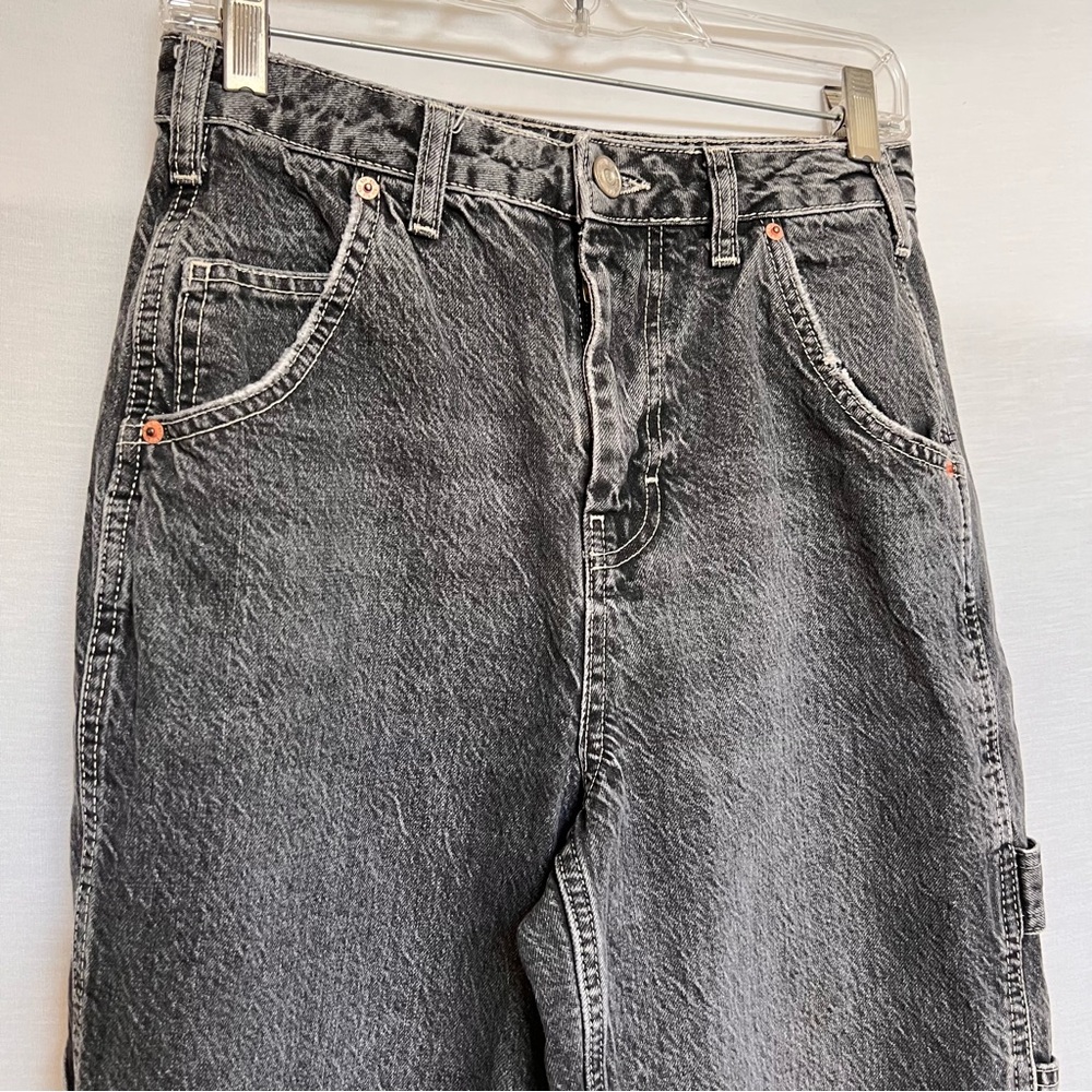 BDG Albie Black Faded Cargo Carpenters Relaxed Jeans - Picture 3 of 13